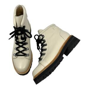 Marc Fisher Missy Leather Lace-Up Hiker Boots Size 7